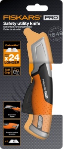 Cutit de lucru Fiskars Pro cu lama retrabila, 17.7 cm, negruorange - Img 7