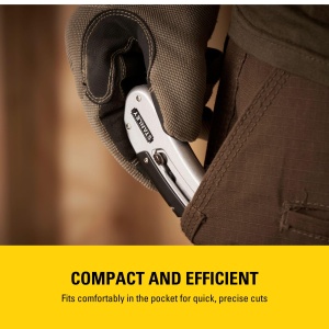 Cutit Stanley Quickslide 0-10-810, 145 mm, metal, compact, cu clip pentru curea - Img 3