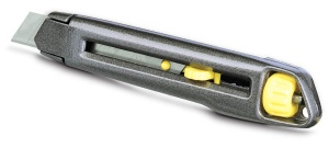 Cutter Metalic Stanley InterLock 1-10-018, 18 mm, 165 mm, Schimbare Usoara a Cutitelor