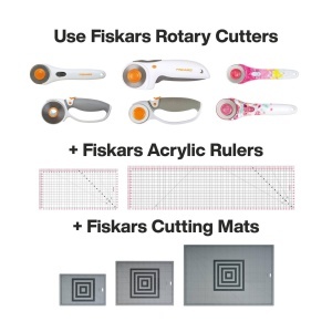 Cutter rotativ Fiskars Titan, 45 mm, ergonomic, portocaliualbgri - Img 3