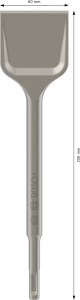 Dalta spatula Bosch PRO SDS plus-5C, 60 x 250 mm, pentru demolari si renovari - Img 3