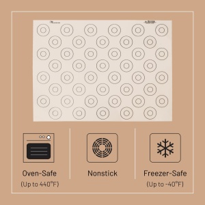 de Buyer - Covoras de copt din silicon antiaderent special pentru macarons (44 marcaje) - 40 x 30 cm - 4935.40, Alb - Img 5