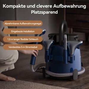 Deerma DEM-BY200 Aspirator si aspirator portabil 2-in-1 putere 900W 5 perii speciale - Pentru curatarea profunda a podelelor dure si a textilelor - Img 6