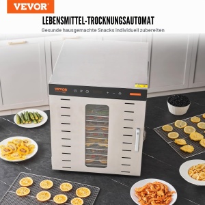 Dehydrator VEVOR SS-10X 1000 W cu 10 Tavi din Otel Inoxidabil, Timer 48 Ore - Img 2
