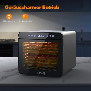 Deshidratator din otel inoxidabil YASHE cu control digital temperatura de pana la 75degC temporizator de pana la 48 de ore deshidratator cu 9 tavi pen - Img 8