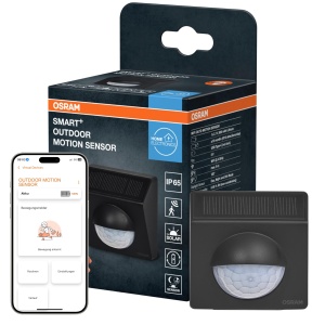 Detector de miscare OSRAM SMART WIFI pentru exterior, IP65, cu solar, antracit