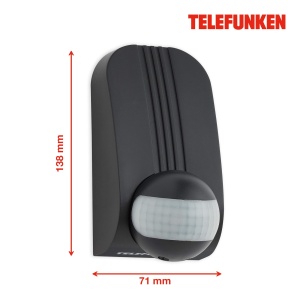 Detector de miscare Telefunken, 180, 12m, 2000W, IP44, Negru - Img 5