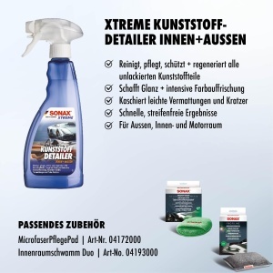 Detergent pentru plastic SONAX XTREME 500 ml - curatare si ingrijire interioara si exterioara - Img 3