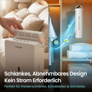 Dezumidificator SereneLife, Capacitate 2.3L, Tehnologie Semiconductori, Alb - Img 3