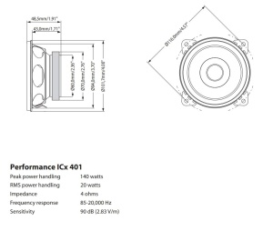 Difuzor Blaupunkt ICx 401, 100mm, 140W, Dual Cone - Img 2