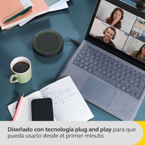 Difuzor portabil Jabra Speak2 40, 4 microfoane cu anulare a zgomotului, difuzor full-range de 50 mm, audio full-range, cu USB-A si USB-C, pentru certificat MS Teams, gri inchis - Img 8