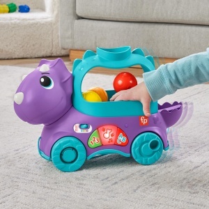 Dinozaur interactiv Fisher-Price Triceratops cu 4 mingi, sunete si lumini - Img 2