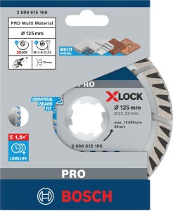Disc diamantat Bosch PRO Multi Material X-Lock, 125 mm, pentru beton si zidarie - Img 2