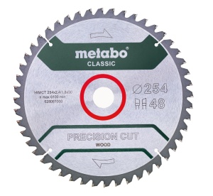 Disc Saw Blade Metabo Precision Cut Wood Classic, 254x30 mm, 48 dinti