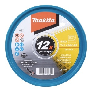Discuri de taiere Makita E-17120-12 INOX 125 mm, 12 bucati, extra subtiri