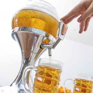 Dispenser bauturi InnovaGoods 35L cu racitor pentru gheata transparent si argintiu - Img 4