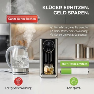 Dispenser de apa fierbinte Nedis KAWD310FBK, 2.7 l, 2600 W, AluminiuNegru - Img 3