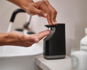 Dispenser de sapun Joseph Joseph Bathroom Slim, 350 ml, negru mat - Img 6