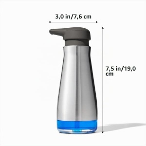 Dispenser de sapun OXO Good Grips din otel inoxidabil, cu pompa si baza antiderapanta - Img 6