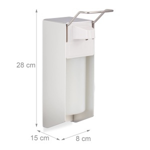 Dispenser de sapun Relaxdays 500 ml, alb, montare pe perete - Img 4