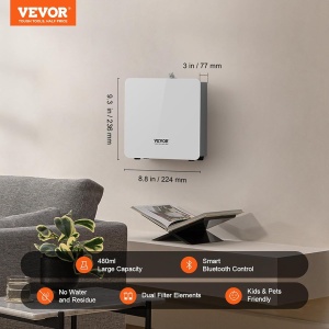 Dispersor Aroma VEVOR A501, 480ml, Bluetooth, 2500mp, Tehnologie de Difuzare cu Aer Rece - Img 2