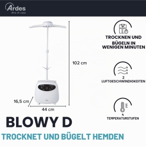 Dispozitiv de Calcat Automat Ardes BLOWY 2-in-1, 1400W, Vertical, cu Timer Digital - Img 2