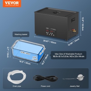 Dispozitiv de curatare cu ultrasunete VEVOR 600 W, 30 L, 40 kHz, cu incalzire - Img 7