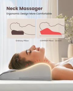 Dispozitiv de Masaj Comfier Shiatsu, Nackenmassagegerat cu Calorifer, 8 Noduri de Masaj, Gri - Img 2