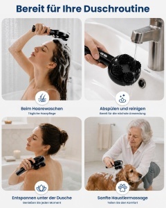 Dispozitiv de Masaj pentru Scalp COMFIER, 3 Moduri, 8 Capete din Silicon, Negru - Img 5