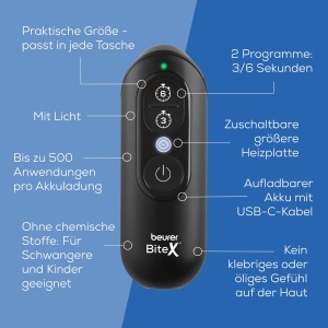 Dispozitiv pentru ameliorarea intepaturilor de insecte Beurer BiteX Max, negru, cu functie de incalzire - Img 7