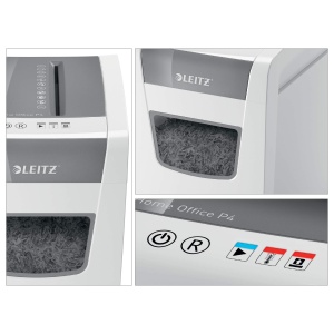Distrugator de documente Leitz IQ Home Office Slim P4 Alb Capacitate 10 coli Cos 23L - Img 6