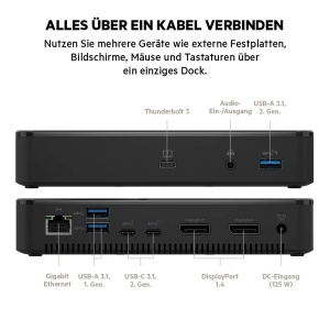 Docking station Belkin Thunderbolt 3 Dock Plus, 2x USB-C, 2x DisplayPort, 60W - Img 2