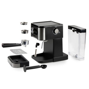 DOMO DO1138K Espressor cu manometru - 20 bar - cu bagheta de abur integrata - otel inoxidabil/negru - Img 4