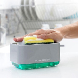 Dozator sapun 2-in-1 InnovaGoods Pushoap 330 ml Compact VerdeGri - Img 9