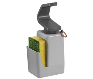 Dozator sapun Metaltex Soaptex 400 ml cu suport pentru burete si inel baza anti-alunecare - Img 2