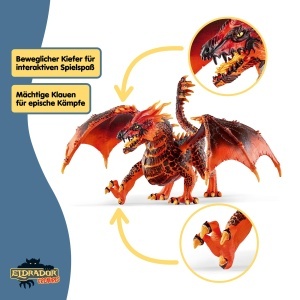 Dragon de Lava Schleich ELDRADOR 70138, 20 x 14 x 15 cm, cu aripi mobile - Img 3