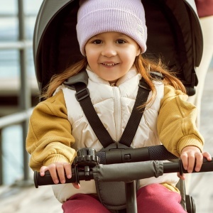 Dreirad Kinderkraft Aston 2 PRO, 360 Rotire, Verdeck Reglabil, Gri - Img 3