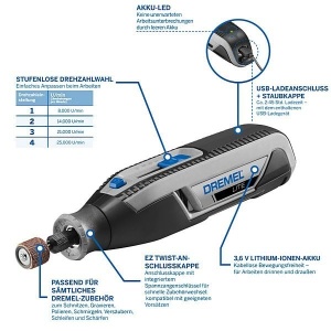 Dremel Lite 7760 Unealta multifunctionala fara fir 36V 15 accesorii viteza variabila - Img 2