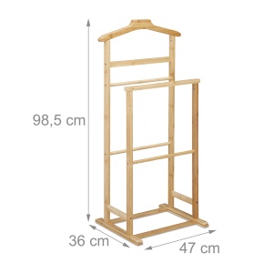 Dulap pentru haine din bambus Relaxdays, 98.5 x 47 x 36 cm, natural - Img 4