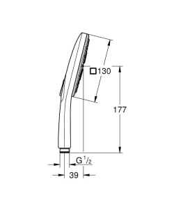 Dus cu apa economica GROHE Vitalio SmartActive 130 Cube, 3 moduri de jet, crom - Img 7