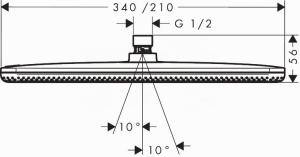 Dus cu cap de dus hansgrohe Raindance Alive Q, EcoSmart, 340x210 mm, Crom - Img 4