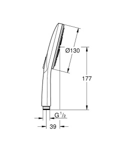 Dus cu efect de ploaie GROHE Rainshower SmartActive 130, crom, 3 straturi, 13lmin - Img 7