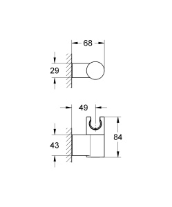 Dus cu mana GROHE Rainshower, suport universal, suprafata lucioasa - Img 2