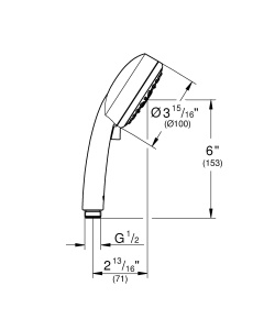 Dus cu mana Grohe Tempesta Cosmopolitan 100, 4 moduri de jet, crom - Img 4