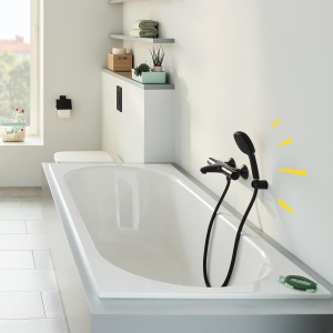 Dus cu mana GROHE Vitalio Comfort 110 QuickFix Mat Negru 2 tipuri de jet Sistem Anticalcar - Img 7