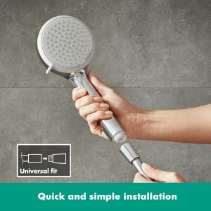 Dus cu mana hansgrohe Croma 100, 4 tipuri de jeturi, crom, 100 mm - Img 5
