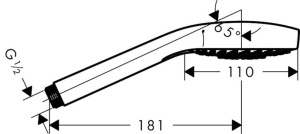 Dus cu mana hansgrohe Croma Select S, 110 mm, 3 tipuri de jet, AlbChrom - Img 3