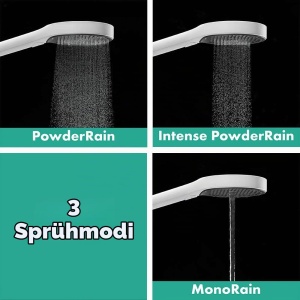 Dus cu mana hansgrohe Rainfinity 130mm, 3 tipuri de jeturi, alb mat - Img 4