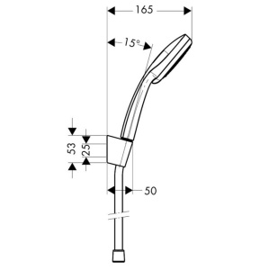 Dus cu maner hansgrohe Croma 100, 4 tipuri de jeturi, crom - Img 3