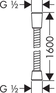 Dus cu metal hansgrohe Sensoflex 1,60 m, crom, cu protectie impotriva rasucirii - Img 2